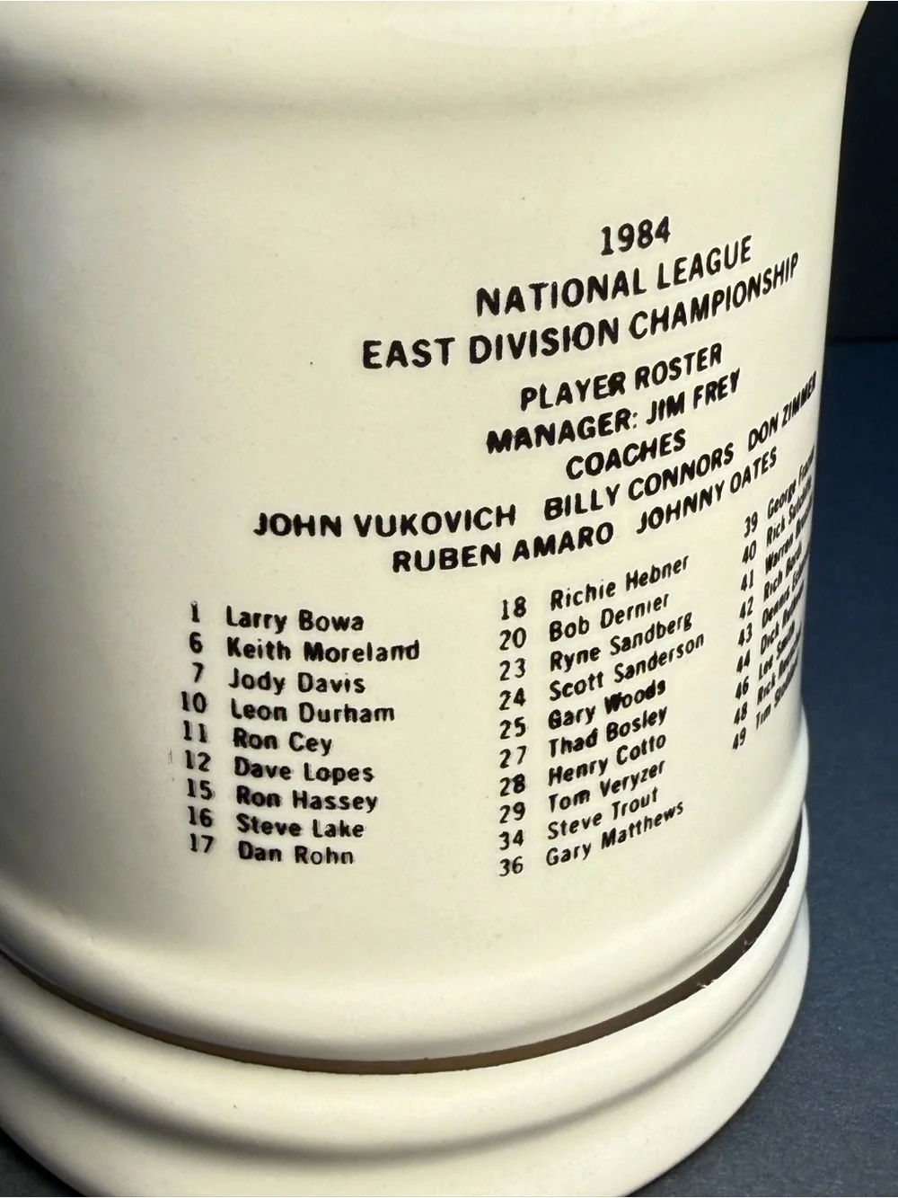 Vintage Chicago Cubs 1984 National League East Division Champions Ceramic Mug - Picture 8 of 12